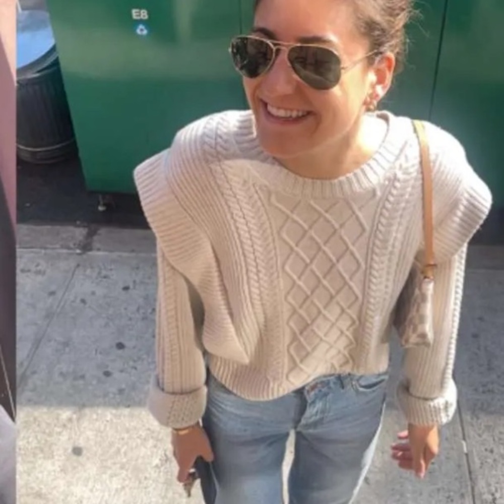 Aritzia Cream Crew Neck Sweater